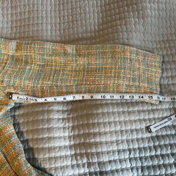 Élana by Tanner Beige Plaid Silk Rayon Blazer Jacket Women’s 12 Career Classic - Picture 12 of 16